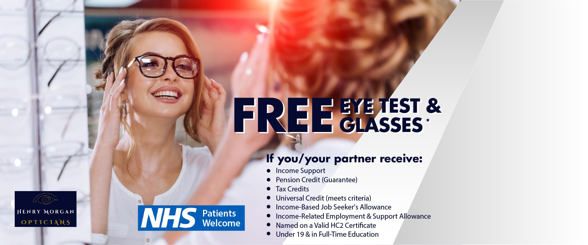 free nhs eye test banner